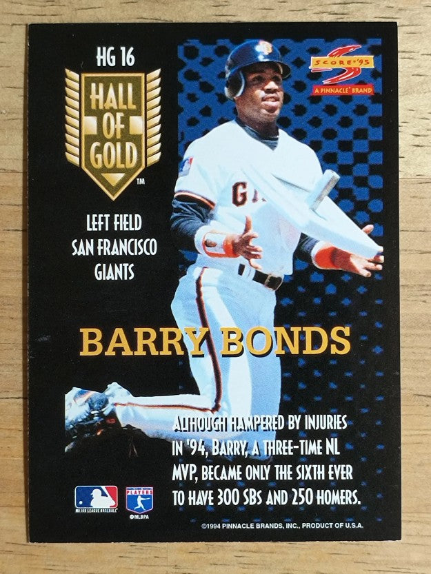 1995 Score Hall of Gold #HG16 Barry Bonds