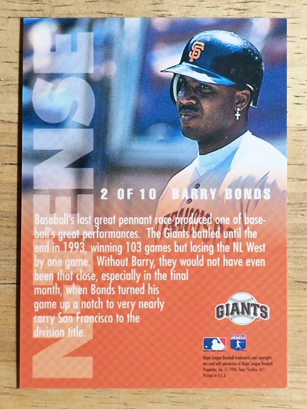 1996 Emotion-XL N-Tense #2 Barry Bonds