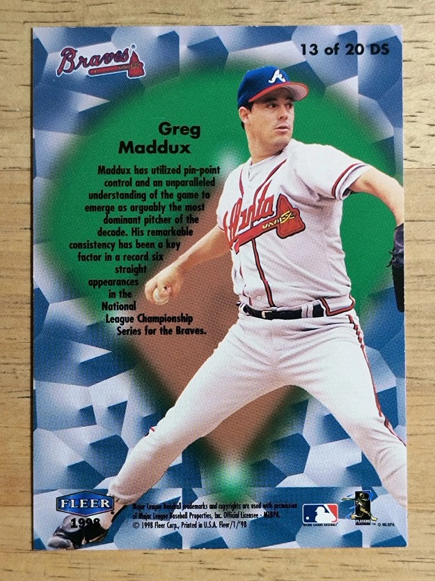 1998 Fleer Tradition Diamond Standouts #13 Greg Maddux