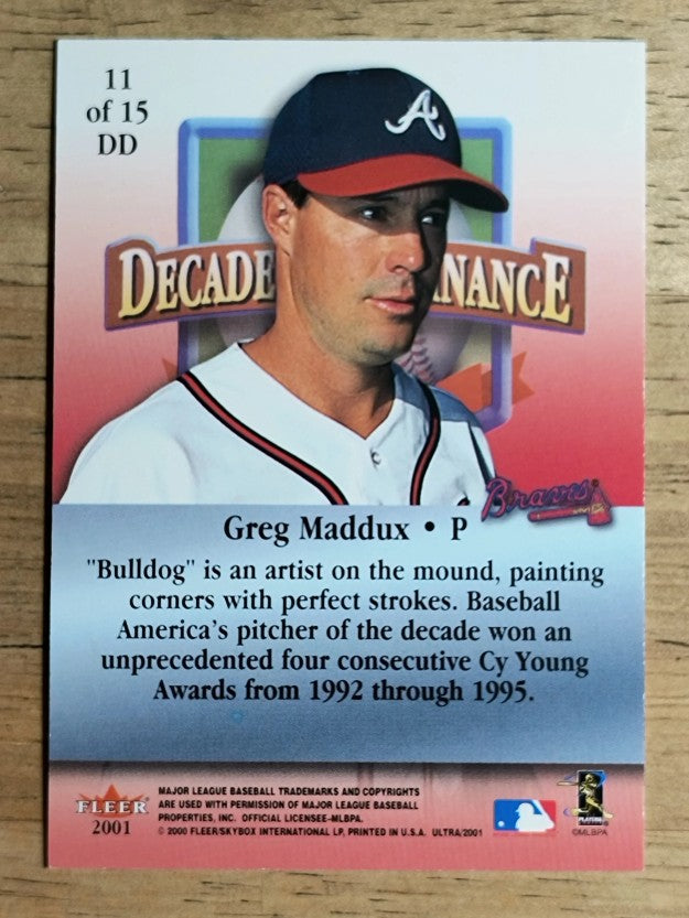 2001 Ultra Decade of Dominance #11 Greg Maddux