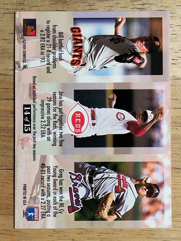 1994 Triple Play Medalists #14 Greg Maddux/Jose Rijo/Bill Swift