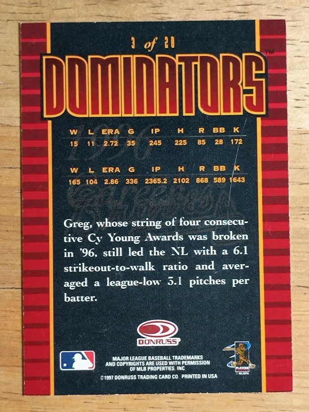 1997 Donruss Dominators #3 Greg Maddux (NM)