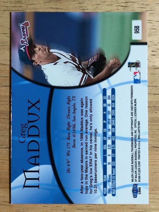 1999 Fleer Brilliants Blue #95 Greg Maddux