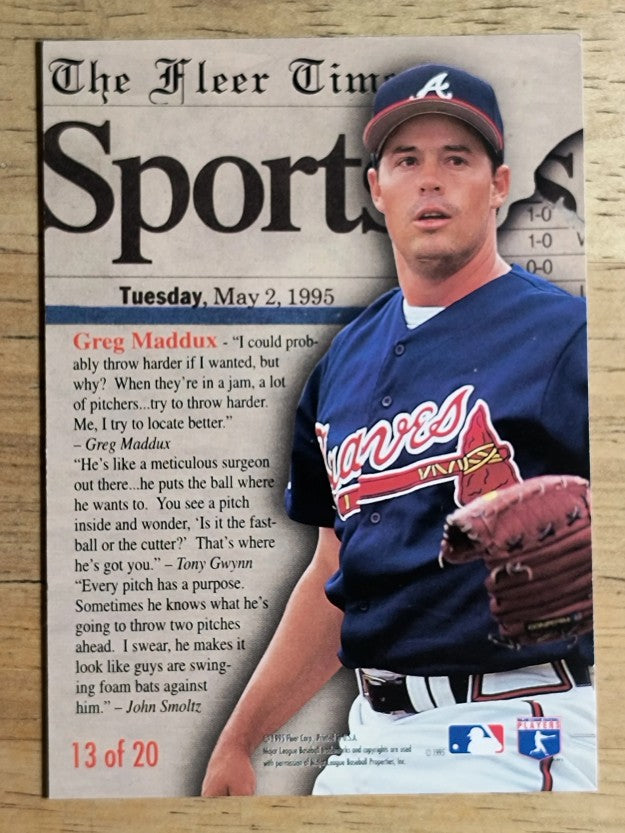1995 Fleer Update Headliners #13 Greg Maddux
