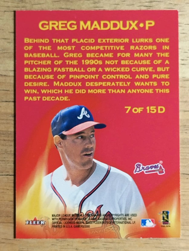 2000 Fleer Gamers Determined #7 Greg Maddux