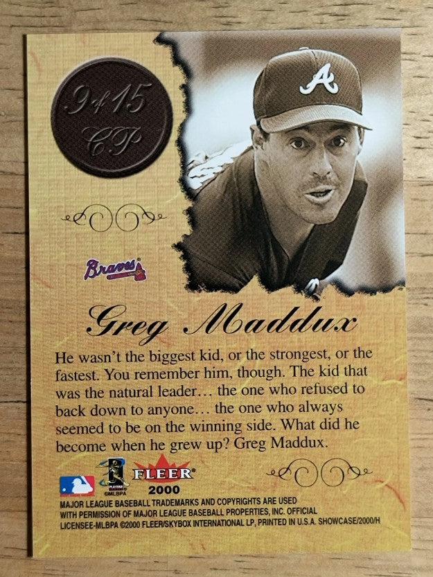2000 Fleer Showcase Consummate Prose #9 Greg Maddux