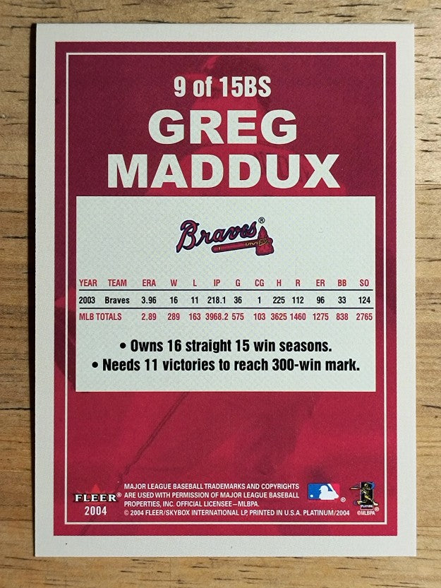 2004 Fleer Platinum Big Signs #9 Greg Maddux