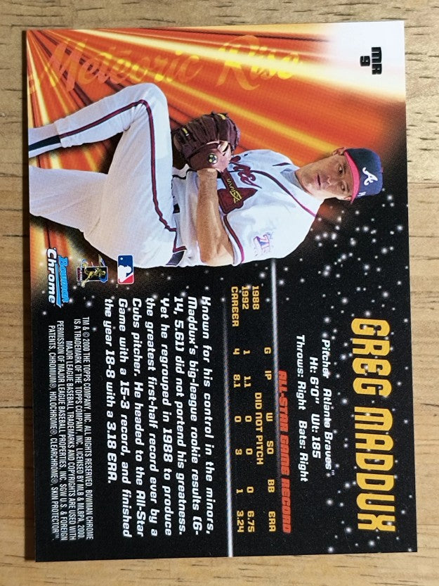 2000 Bowman Chrome Meteoric Rise #MR9 Greg Maddux