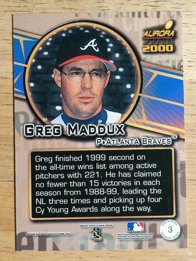2000 Aurora Pennant Fever #3 Greg Maddux