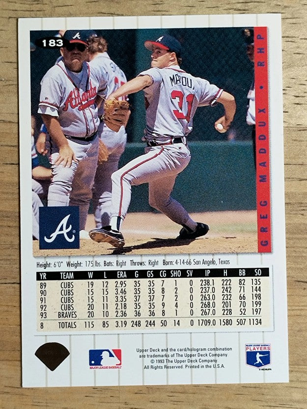 1994 Collector's Choice Silver Signature #183 Greg Maddux