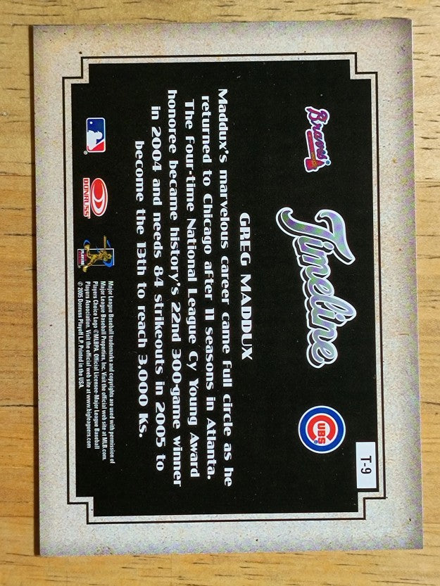 2005 Diamond Kings Timeline #T9 Greg Maddux Braves-Cubs