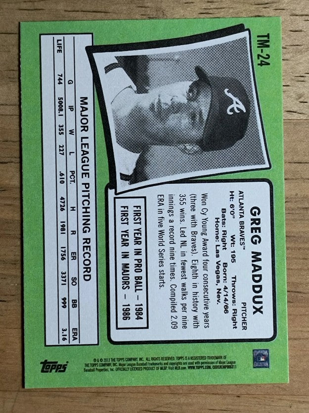 2013 Topps Update '71 Topps Minis #TM24 Greg Maddux