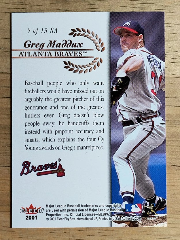 2001 Fleer Authority Seal of Approval #9 Greg Maddux