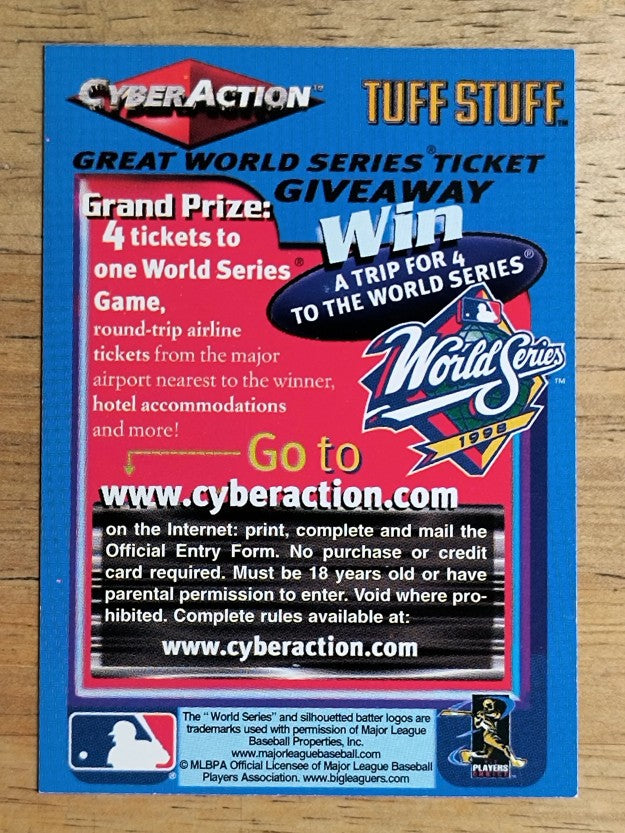 1998 Tuff Stuff Cyber Action #5 Greg Maddux