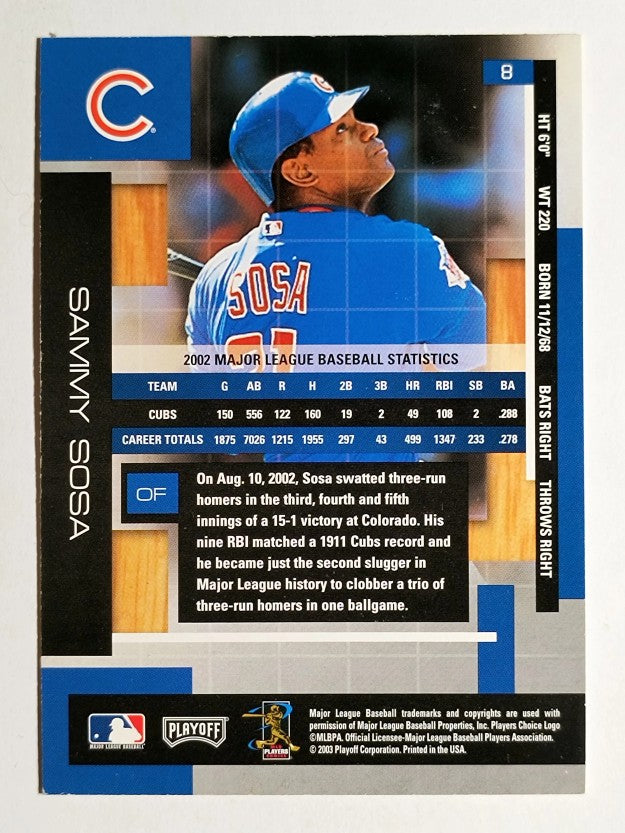 2003 Absolute Memorabilia #8 Sammy Sosa