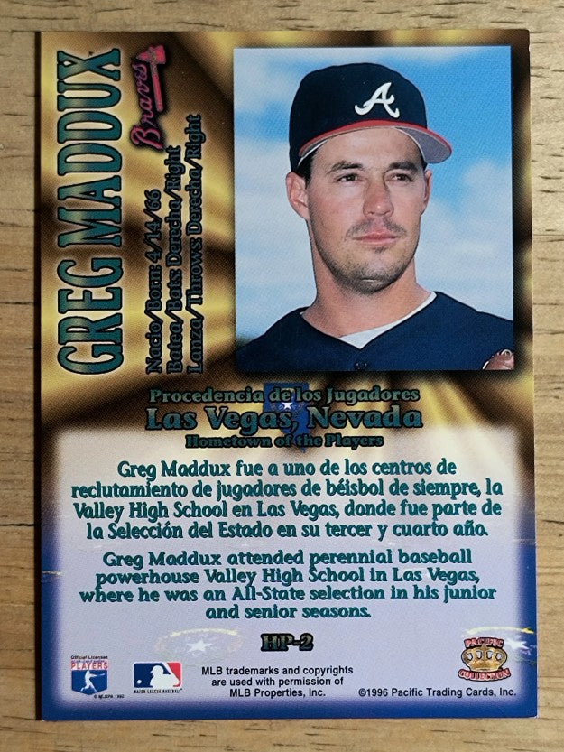 1996 Pacific Hometowns #HP2 Greg Maddux