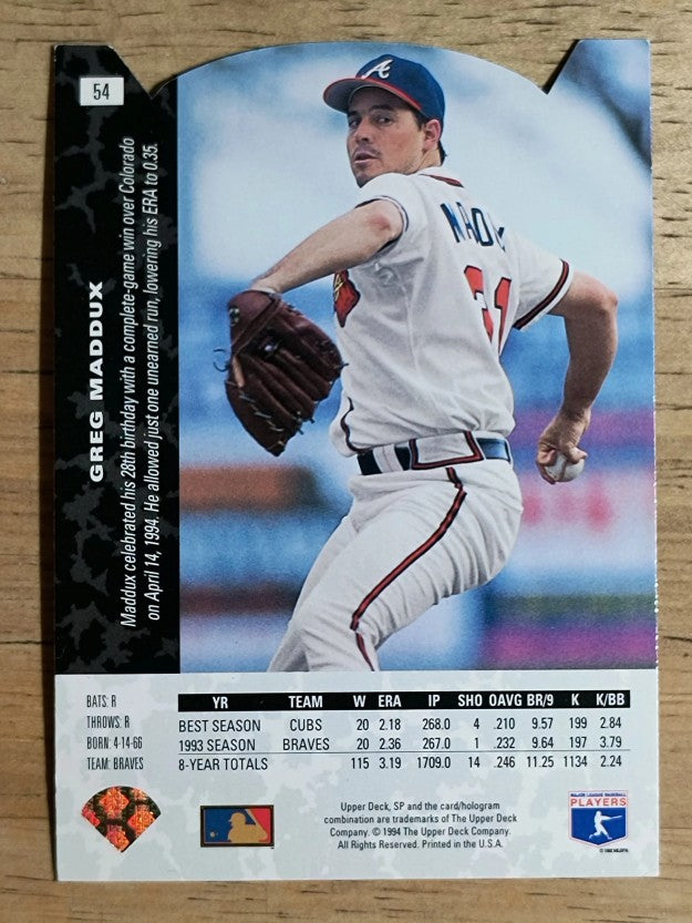 1994 SP Die Cuts #54 Greg Maddux