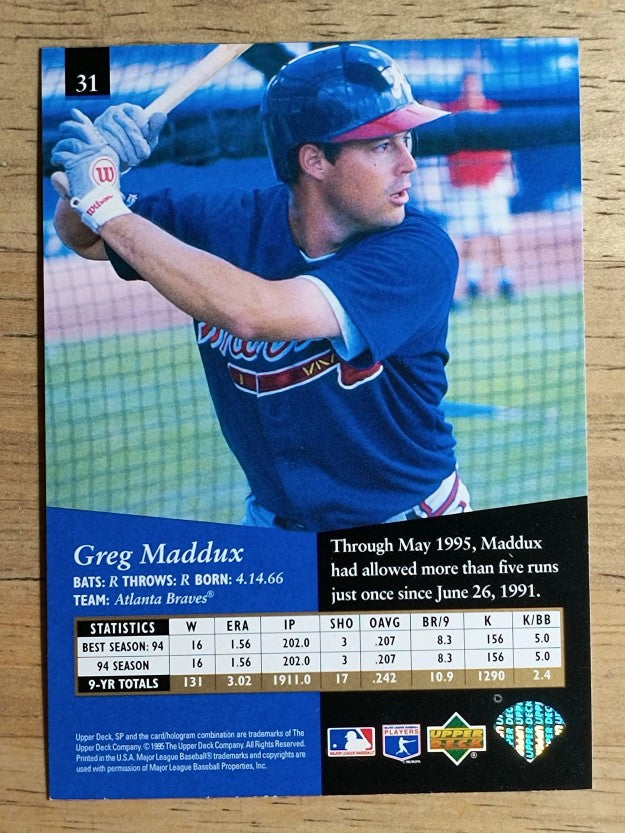 1995 SP Silver #31 Greg Maddux