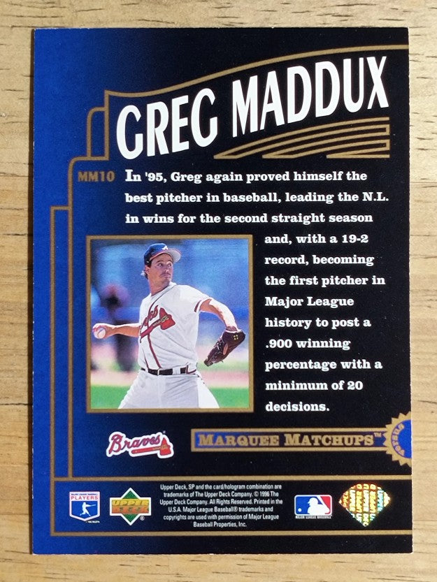 1996 SP Marquee Matchups #MM10 Greg Maddux (NM)