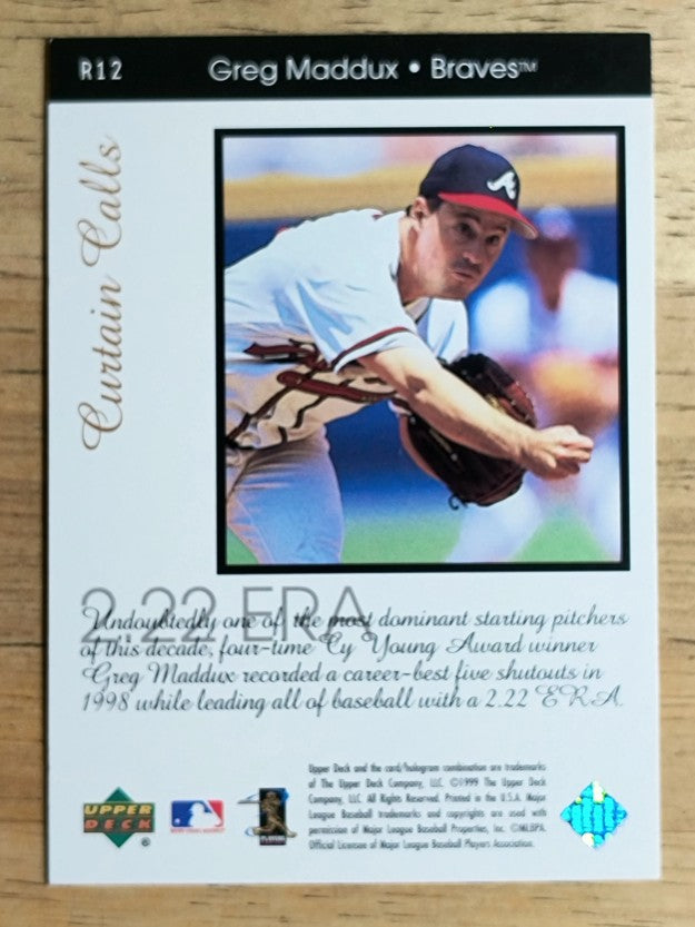 1999 Upper Deck Ovation Curtain Calls #R12 Greg Maddux