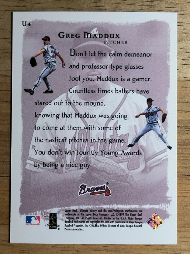 1999 Ultimate Victory Ultimate Competitors #U4 Greg Maddux (NM)