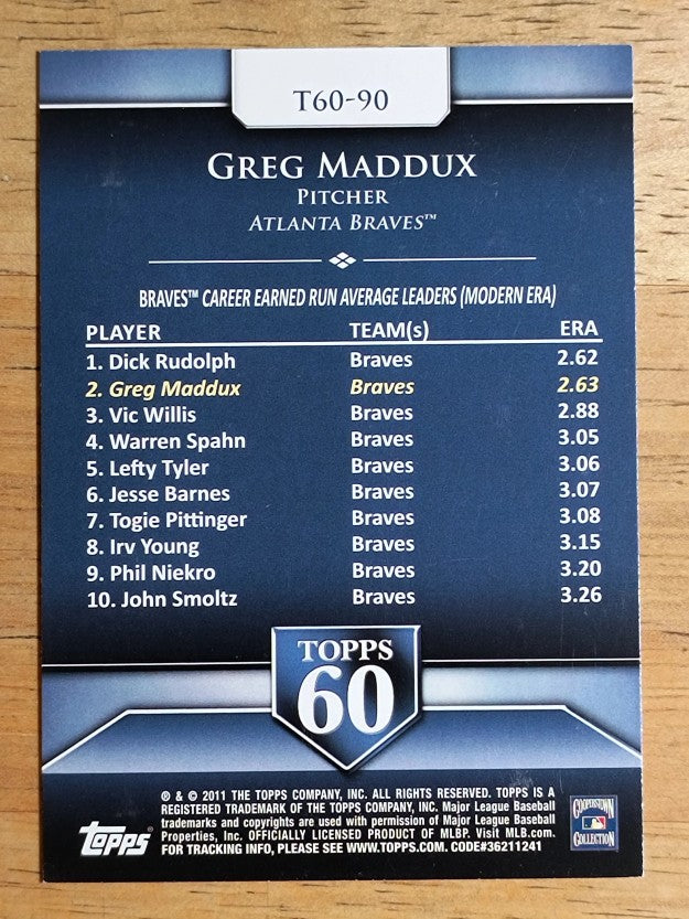 2011 Topps 60 #90 Greg Maddux