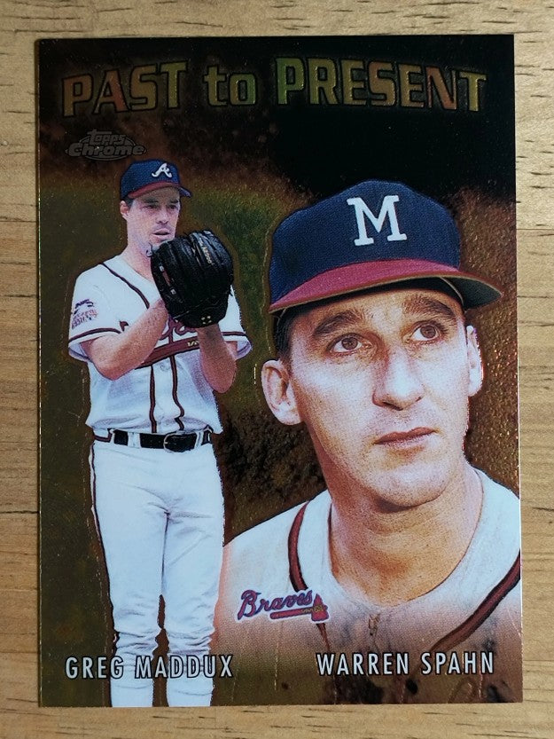2001 Topps Chrome Past to Present #PTP2 Warren Spahn/Greg Maddux