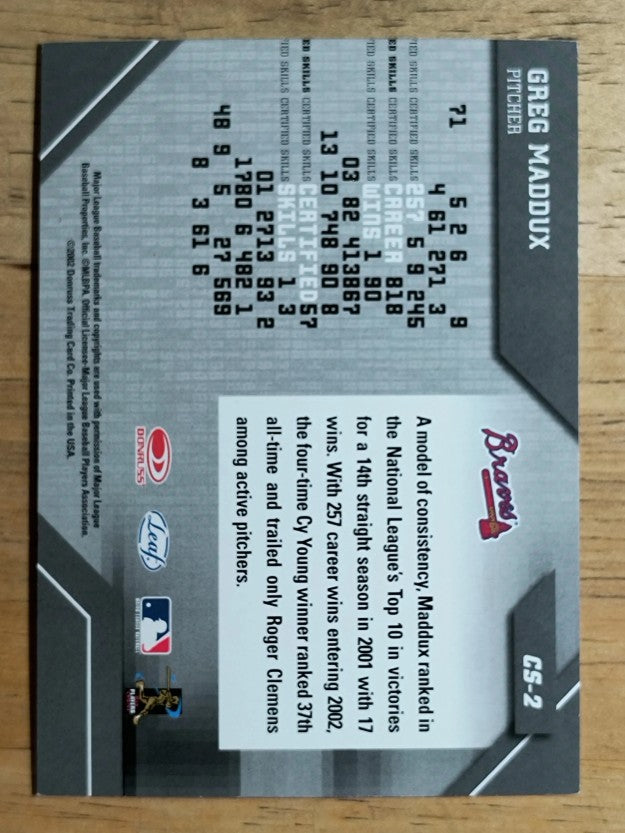 2002 Leaf Certified Skills #2 Greg Maddux