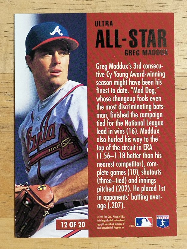 1995 Ultra All-Stars Gold Medallion #12 Greg Maddux
