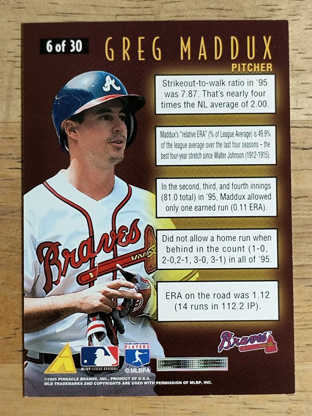 1996 Score Numbers Game #6 Greg Maddux (NM)
