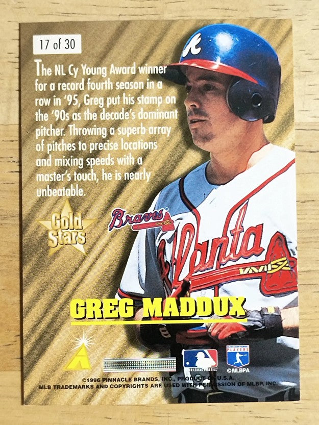 1996 Score Gold Stars #17 Greg Maddux