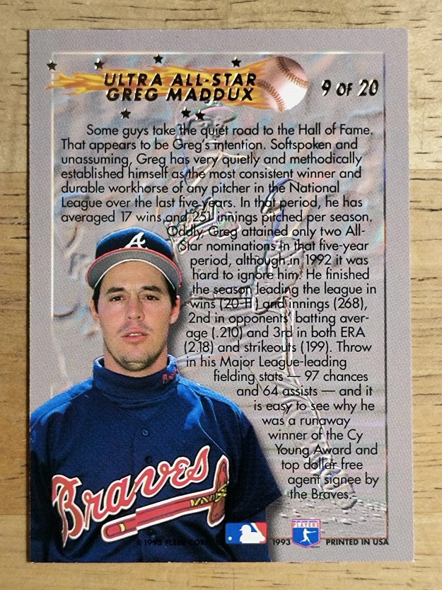 1993 Ultra All-Stars #9 Greg Maddux