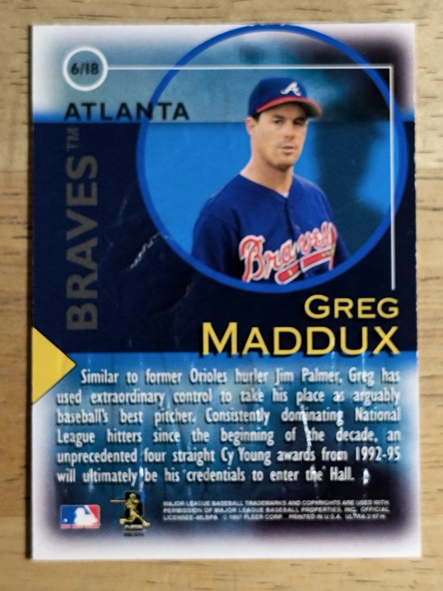1997 Ultra Fame Game #6 Greg Maddux