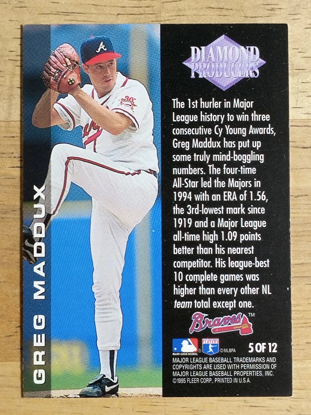 1996 Ultra Diamond Producers #5 Greg Maddux