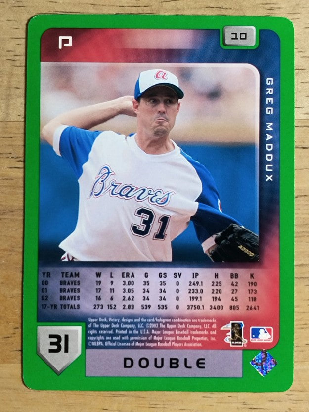 2003 Upper Deck Victory Tier 1 Green #10 Greg Maddux