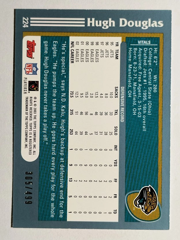 2003 Topps Gold #224 Hugh Douglas