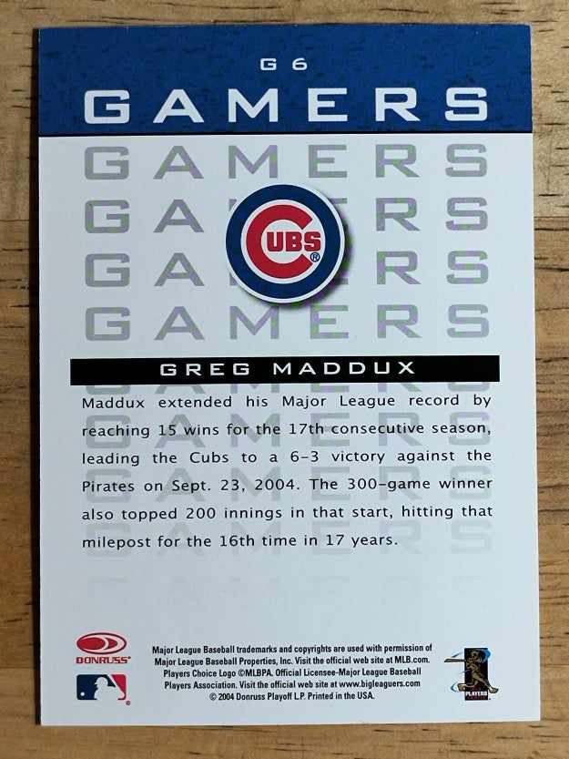 2005 Leaf Gamers #6 Greg Maddux