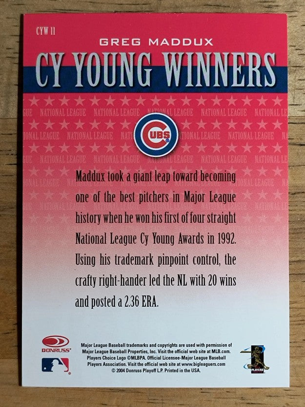 2005 Leaf Cy Young Winners #11 Greg Maddux