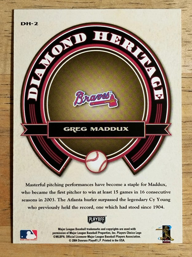 2004 Playoff Prestige Diamond Heritage #2 Greg Maddux