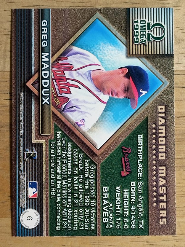 1999 Pacific Omega Diamond Masters #6 Greg Maddux (EXMT)