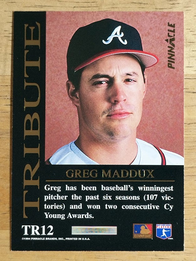 1994 Pinnacle Tribute #TR12 Greg Maddux