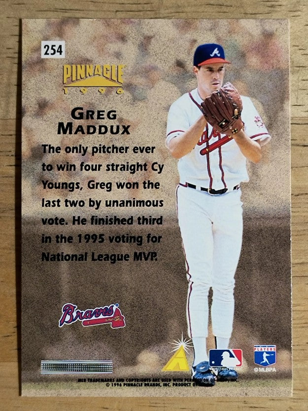 1996 Pinnacle Foil #254 Greg Maddux HH