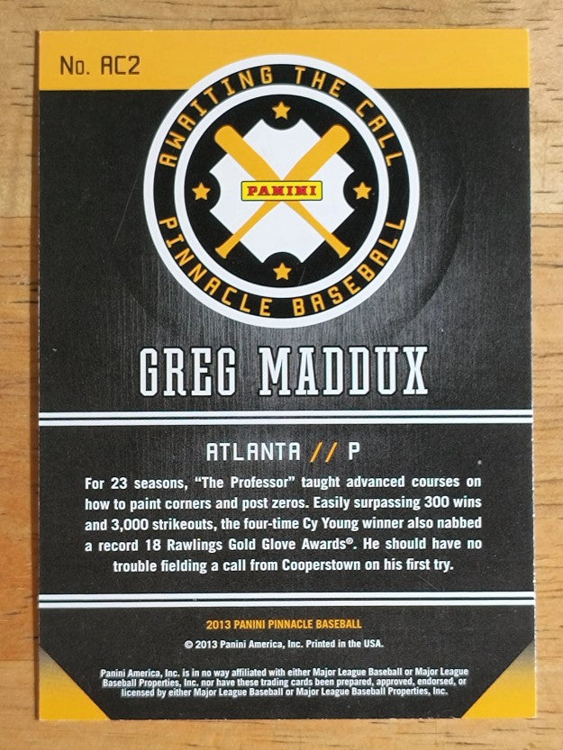 2013 Pinnacle Awaiting the Call #2 Greg Maddux