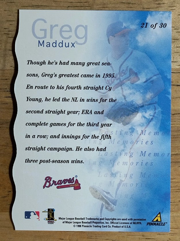 1998 Pinnacle Plus Lasting Memories #21 Greg Maddux