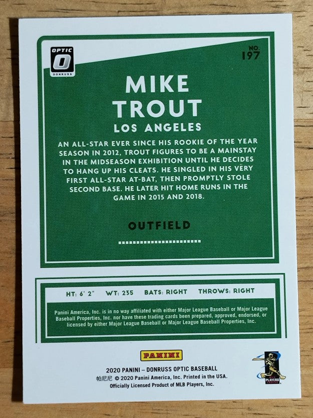 2020 Donruss Optic #197 Mike Trout AS