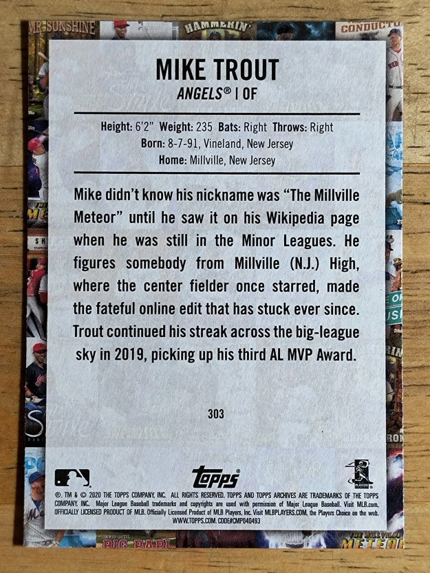 2020 Topps Archives #303 Mike Trout SP