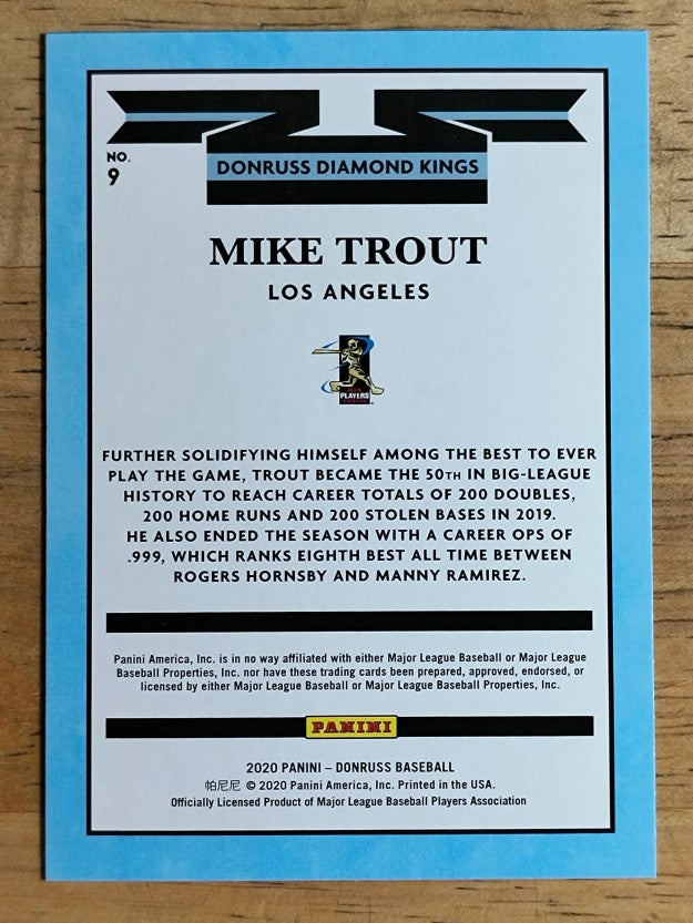 2020 Donruss #9 Mike Trout DK