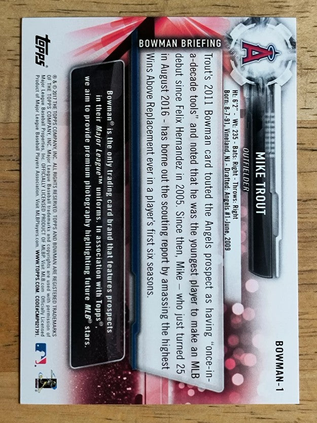 2017 Topps Bowman Then and Now #BOWMAN1 Mike Trout