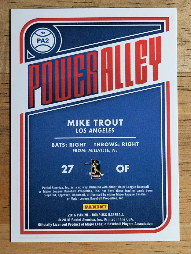 2016 Donruss Power Alley #PA2 Mike Trout