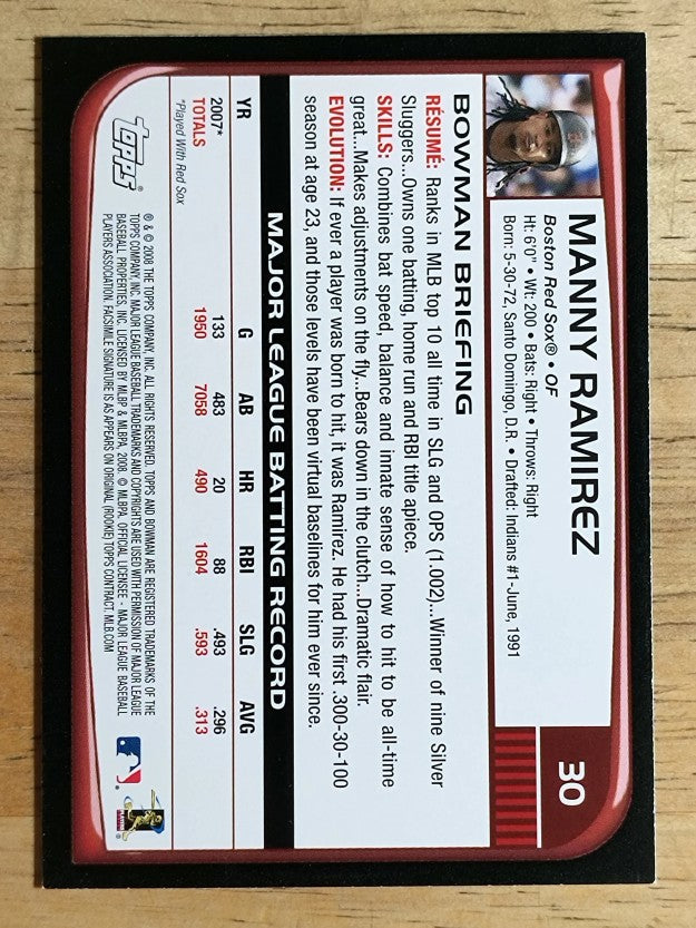 2008 Bowman #30 Manny Ramirez